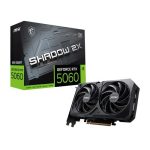 MSI nVidia GeForce RTX 5060 8G SHADOW 2X OC, PCI Express® Gen 5 x16, Boost: 2527 MHz, CUDA 3840 Units, 8GB GDDR7, . HDMI™ x 1