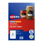 Avery Av Lbl Sq Gls Wht L7119 Pk350 (980015)