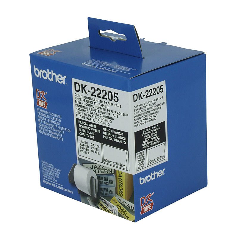 Brother White Continuous Paper Roll 62mmX30.48m - Image 2