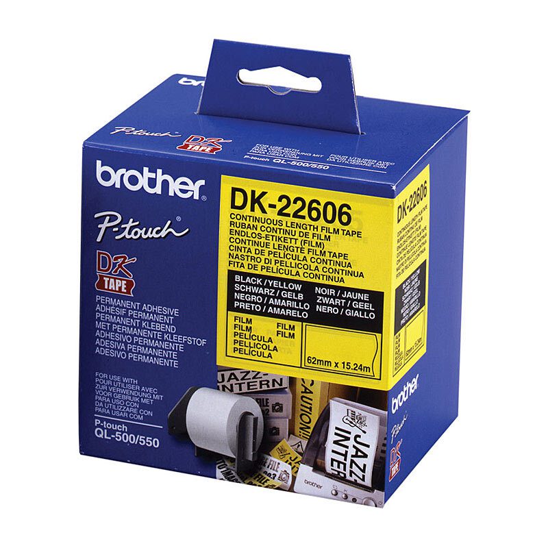 Brother YellowConti Film Roll 62mmX15.24m Continuous QLprts - Image 2