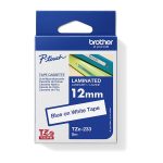 Brother Tape Consumable Ptouch 12mm Blue On White Tze Tape (TZE-233)