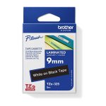 Brother 9mm White On Black Tze Tape (TZE-325)