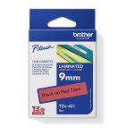 Brother TZE-421 - 9MM BLACK ON RED TZE TAPE