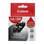 2 x PGI650XLBK Black XL Large Ink