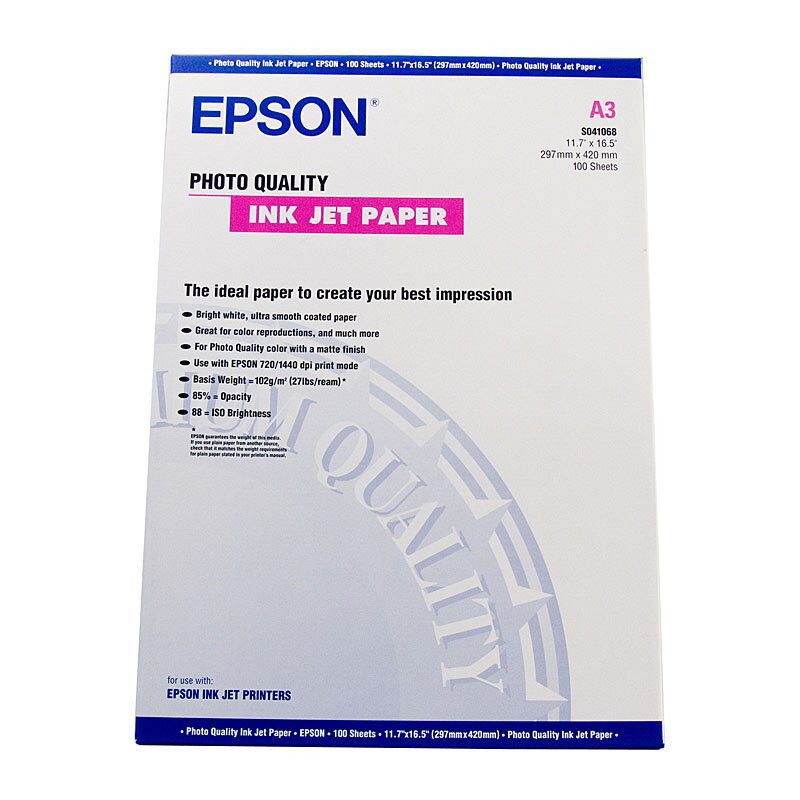 EPSON PHOTO QUALITY INKJET PAPER A3 102GSM 100 SHEET - Image 2