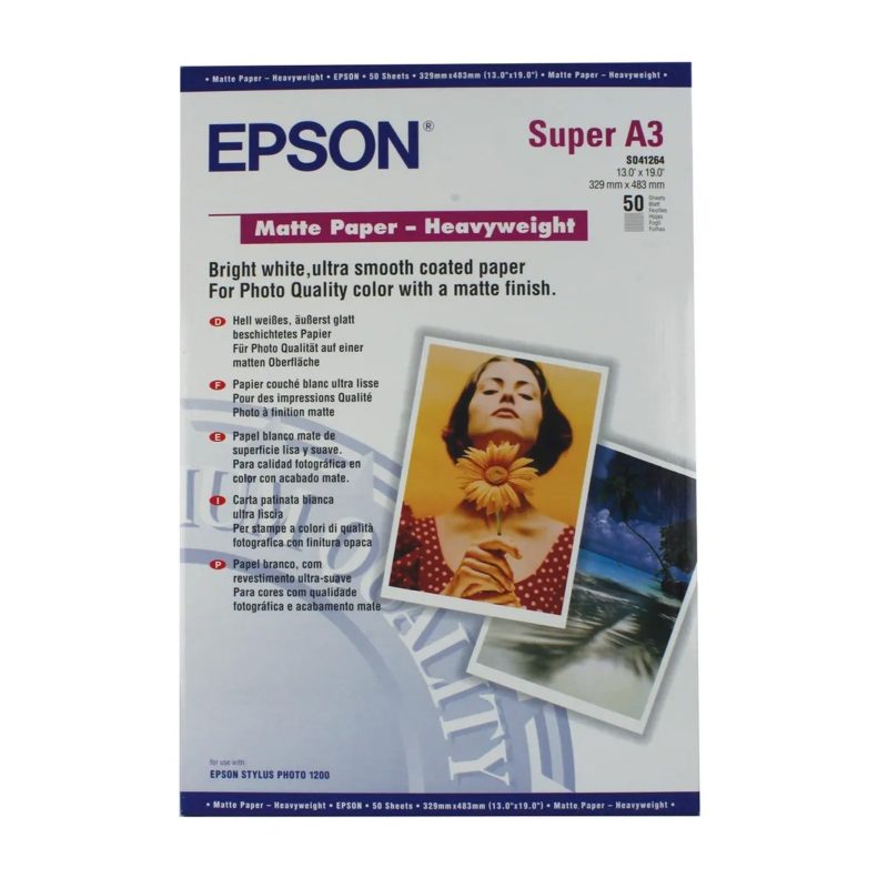 EPSON MATTE PAPER HEAVYWEIGHT A3+ 167GSM 50 SHEET - Image 2