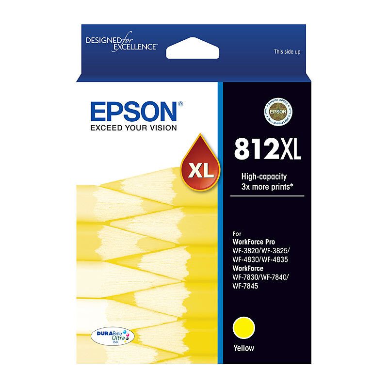 EPSON 812XL HIGH CAPACITY DURABRITE ULTRA YELLOW INK - WF-3820,WF-3825,WF-4830,WF-4835,WF- - Image 2