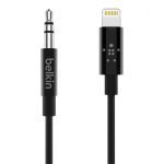 Belkin 3.5 Mm Audio Cable With Lightning Connector (1.8m) – Black (), High Resolution Audio, Mfi-certified, Apple, 2 Years Warranty (AV10172bt06-BLK)