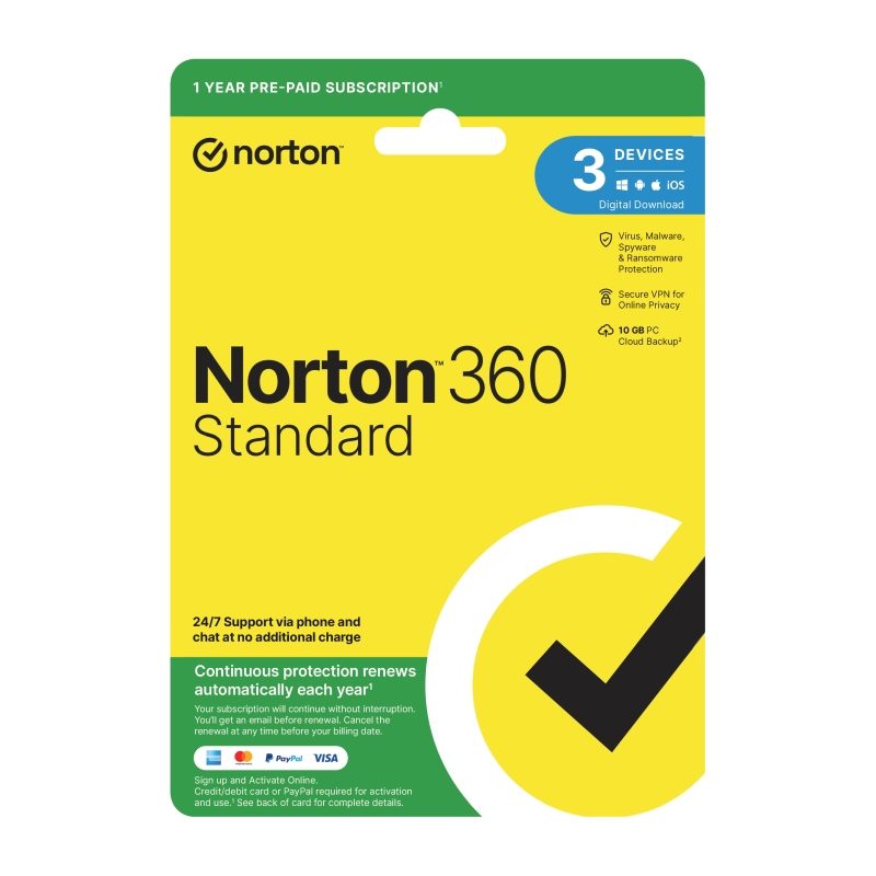 NORTON 360 STD 1U 3D 12MO ENR ATH DVDSLV