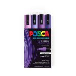 Posca PC-5M Med Blt Purpls Pk4