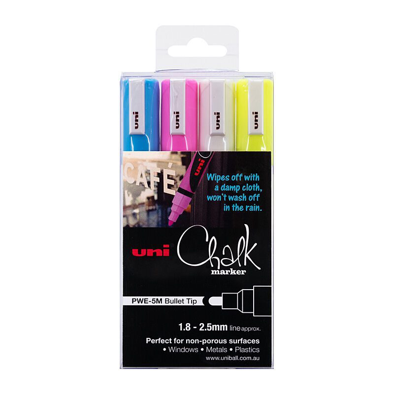 uni Chalk Mrkr Bullet Asst Pk4