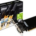 MSI nVidia Geforce GT 710 2GB LP, PCI Express, DDR3, 64bit, 954 Core Clocks, 2048 Memory Size, 1600 Merory Speed, 1xHDMI 1x DVI, 400Mhz Ramdac Speed