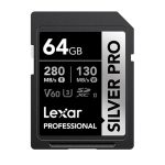 Lexar [hn Model] Lexar Professional Silver Pro 64gb Sdxc™ Uhs-ii Card 64gb—c10, Uhs-ii(u3), V60, Silver Pro, Up To 280mb/s Read, 130mb/s Write (LSDSIPR064G-BNNNG)