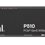 Crucial P510 1TB Gen5 2280 NVMe M.2 SSD 11,000 / 9,500 MB/s R/W 600TBW 1.5M IOPS 1.5M hrs MTTF Full-Drive Encryption 5yrs ~CT1000P310SSD8
