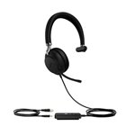YEALINK WIRED (UH38) MS MONO HEADSET,NOISE CANCELLING MIC,LEATHER,BLUETOOTH & USB-A