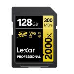 Lexar [nr Model] Lexar Professional 2000x 128gb Sdhc™/sdxc™ Uhs-ii Card Gold Series 128gb – C10, Uhs-ii (u3), V90, Up To 300mb/s Read, 260mb/s Write (LSD2000128G-BNNNG)